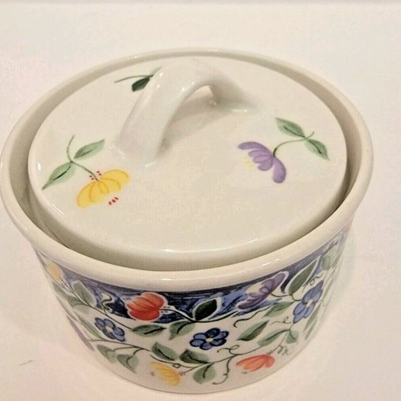 Tabletops Unlimited Nicole Sugar Bowl/ Trinket Box Floral Motif - Picture 2 of 6